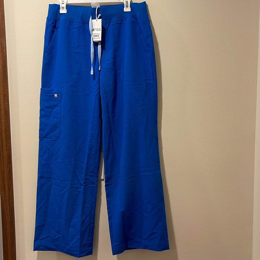 NWT Isabel High waisted wide leg scrub pant- royal blue